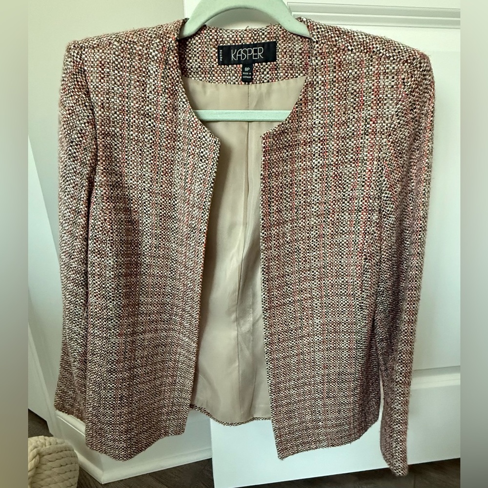 Kasper Multicolor Tweed Blazer